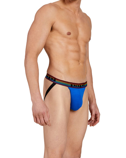 papi Men's 3-Pack Jockstrap, Athletic Supporter, Breathable Male Workout Underwear, Lychee/Prince Blue/Black, X-Large