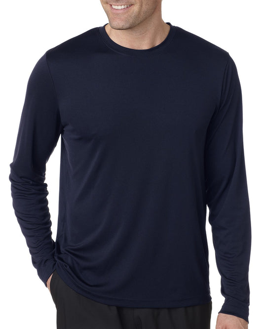Hanes Cool DRI'Performance mens Long-Sleeve T-Shirt,Navy,Small