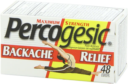 Percogesic Backache Pain Relief, Maximum Strength, 48 ct (Pack of 5)