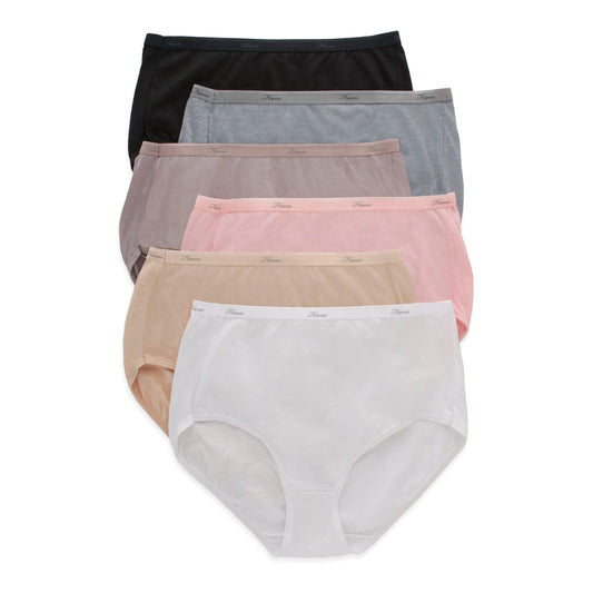 Hanes Women's Panties Pack, 100% Cotton Underwear, Moisture-Wicking Briefs Underwear, Ultra-Soft and Breathable, Tagless Multipack, Size 7
