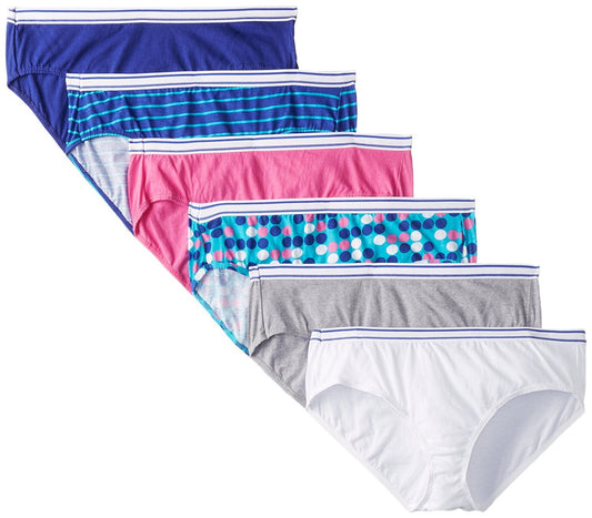Hanes Womens Pack, Soft Cotton Hipsters, Underwear (Colors May Vary) Hipster-panties, Fashion Color Mix 2, 5 US