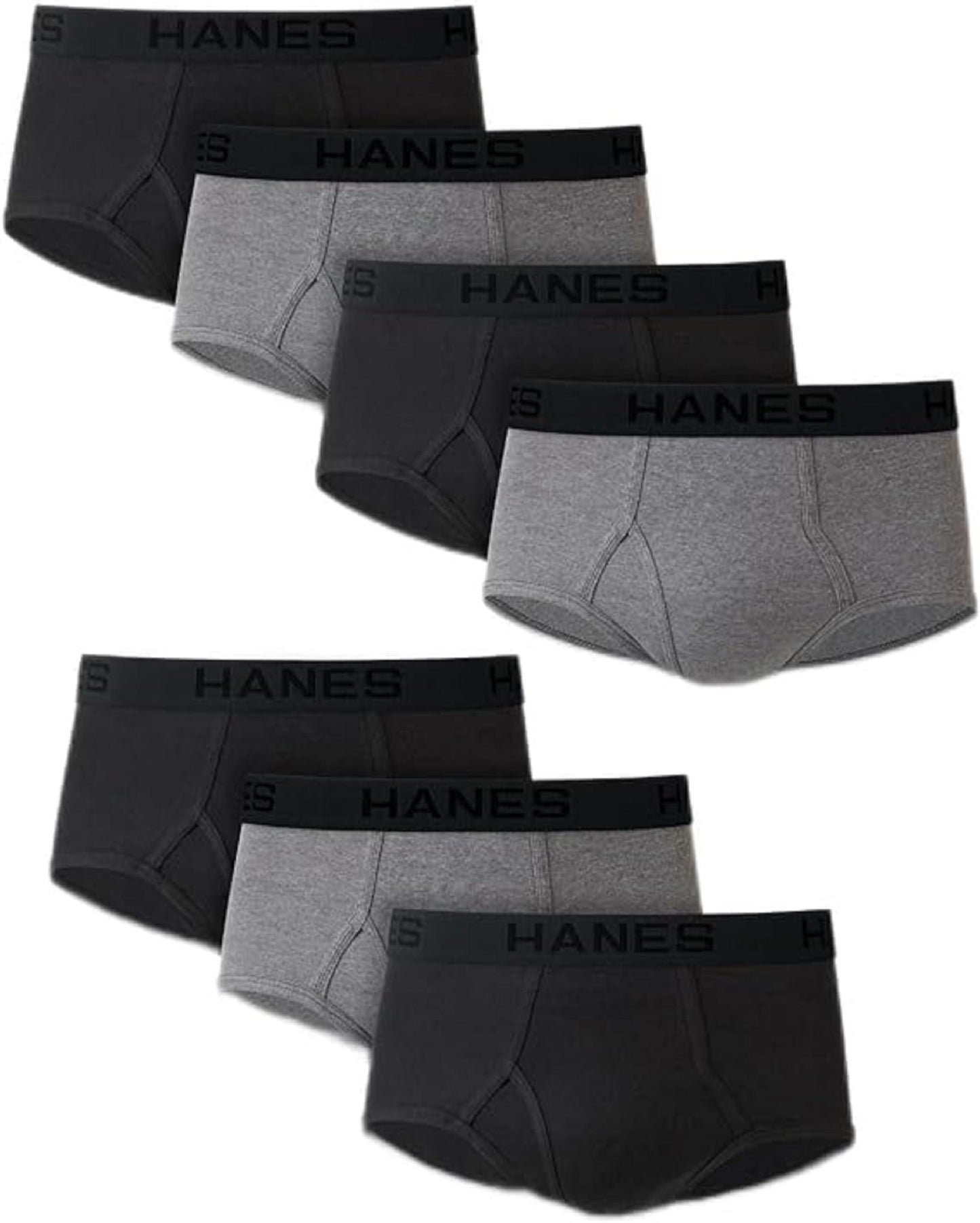 Hanes Men's Ultimate Briefs 7 Pack, Black/Grey 7-pack, X-Large