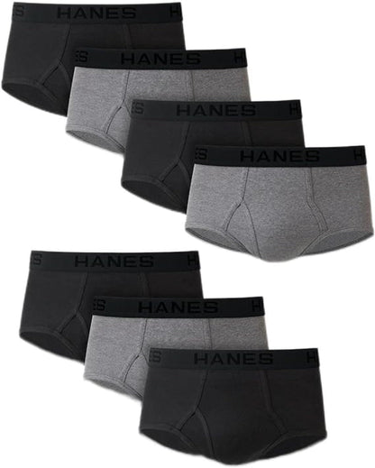 Hanes Men's Ultimate Briefs 7 Pack, Black/Grey 7-pack, X-Large