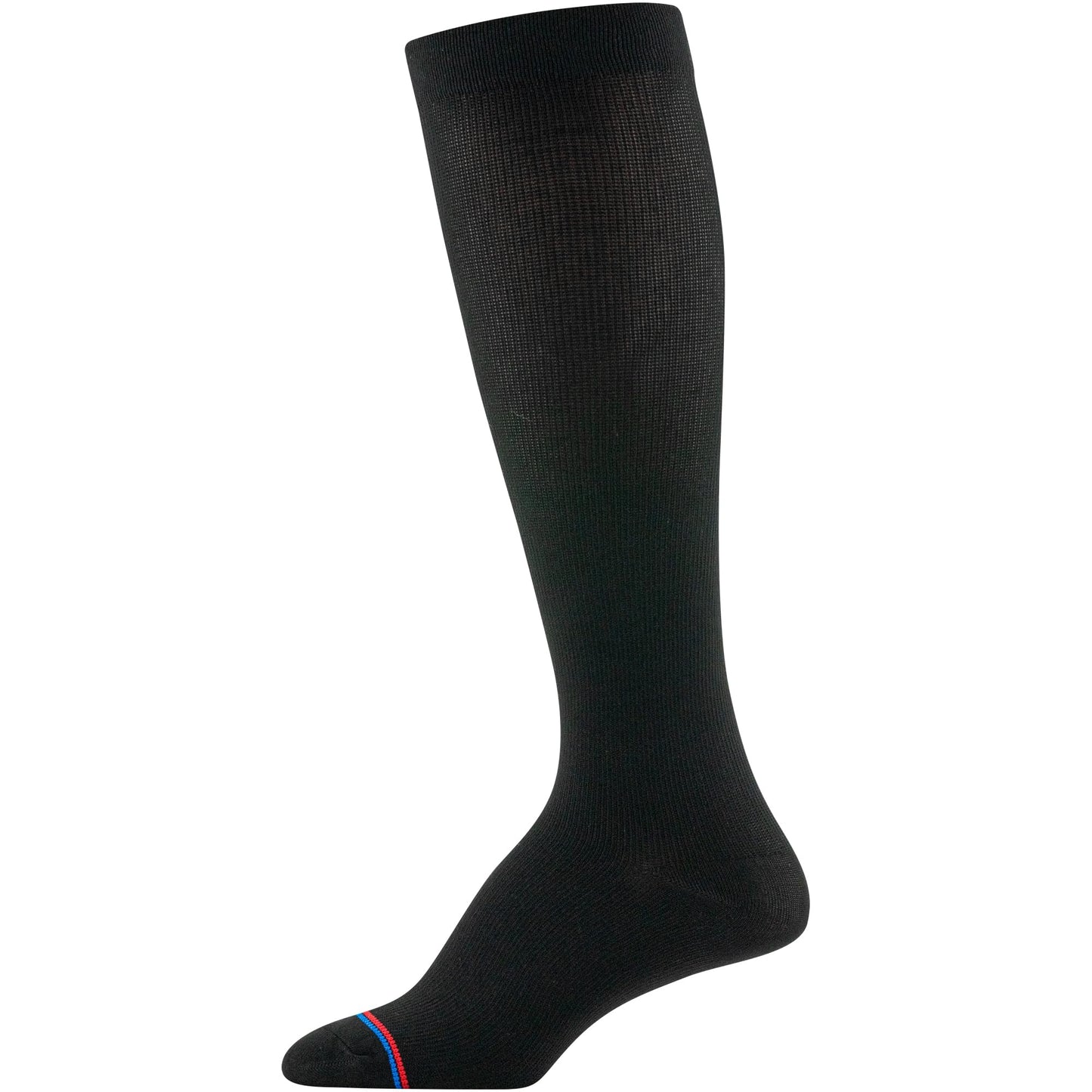 PEDS Women's Over The Calf Socks with Compression Fit 2 Pairs, Black, W 10-13/M 9-12