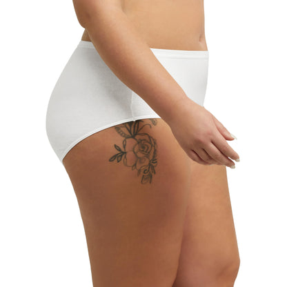 Hanes Women's Plus Size Cool Comfort Cotton Brief 6-Pack, White, 9