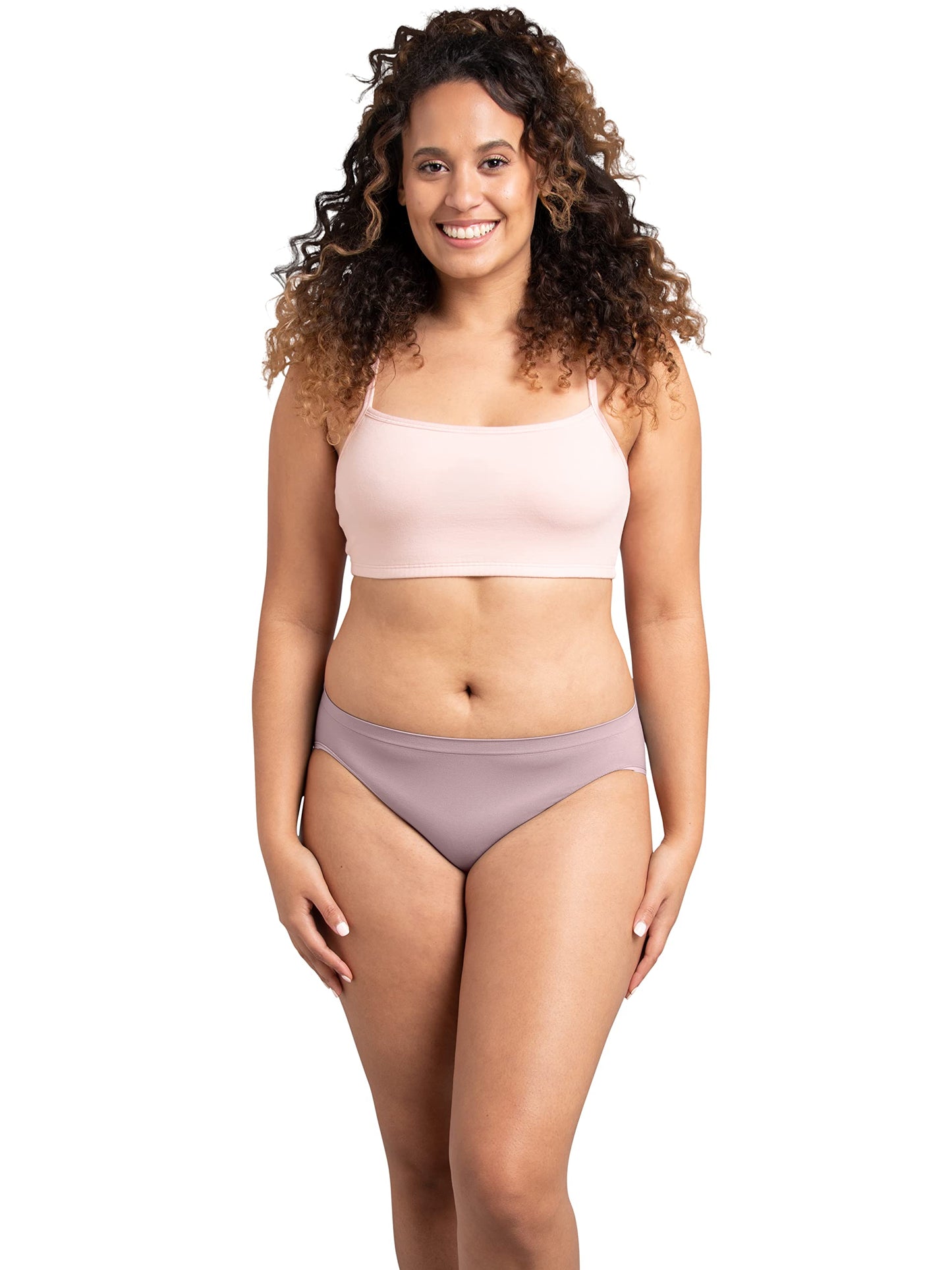Fruit of the Loom Women's Seamless 360 Stretch Panty, Bikini-8 Pack-Assorted Neutrals, 6