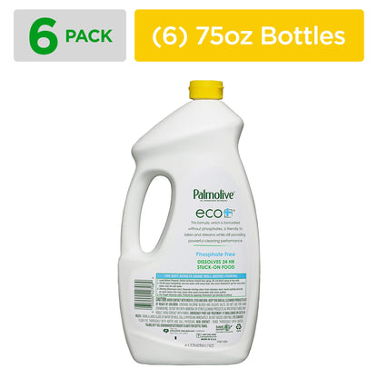 Palmolive - 142706 PALMOLIVE eco+ Lemon Splash Automatic Dishwashing Gel, Dish Soap, 75 Fluid Ounce Bottle (Case of 6) (Model Number: 42706CT)