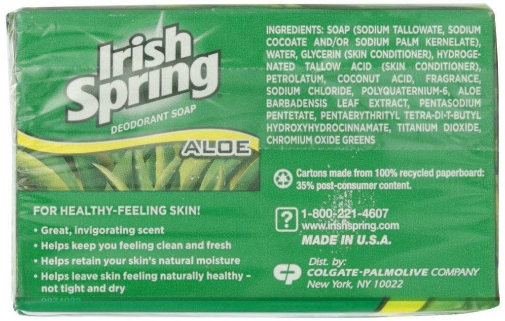 (PACK OF 36 BARS) Irish Spring MOISTURE BLAST SCENT Bar Soap for Men & Women. 12-HOUR ODOR / DEODORANT PROTECTION! For Healthy Feeling Skin. Great for Hands, Face & Body! (36 Bars, 3.75oz Each Bar)