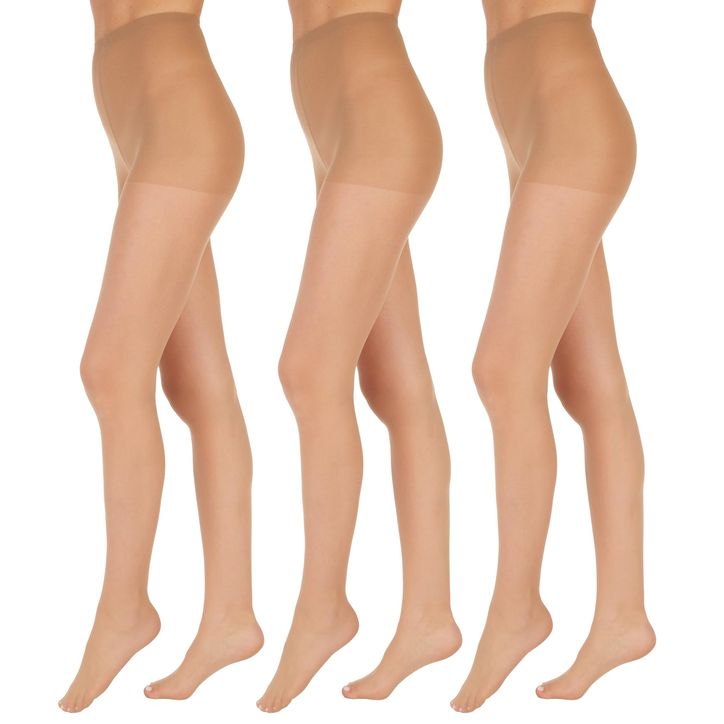 L'eggs Everyday Control Top Sheer Toe Pantyhose for All Day Comfort, 100% Nylon, Off Black, Size Q (Pack of 6)