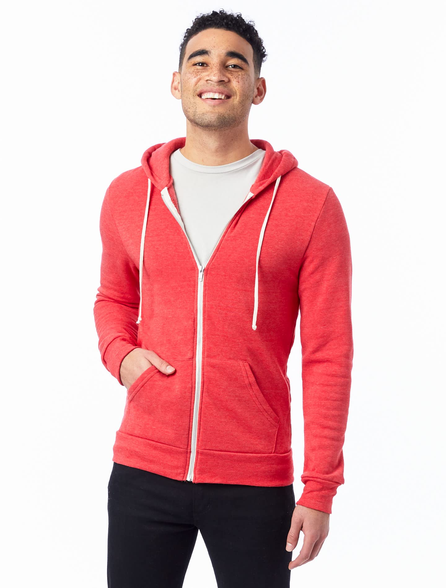 Alternative Men's Rocky Fleece Zip Hoodie, Eco True Black, X-Large