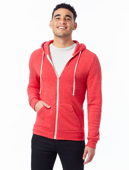 Alternative Men's Rocky Fleece Zip Hoodie, Eco True Black, X-Large
