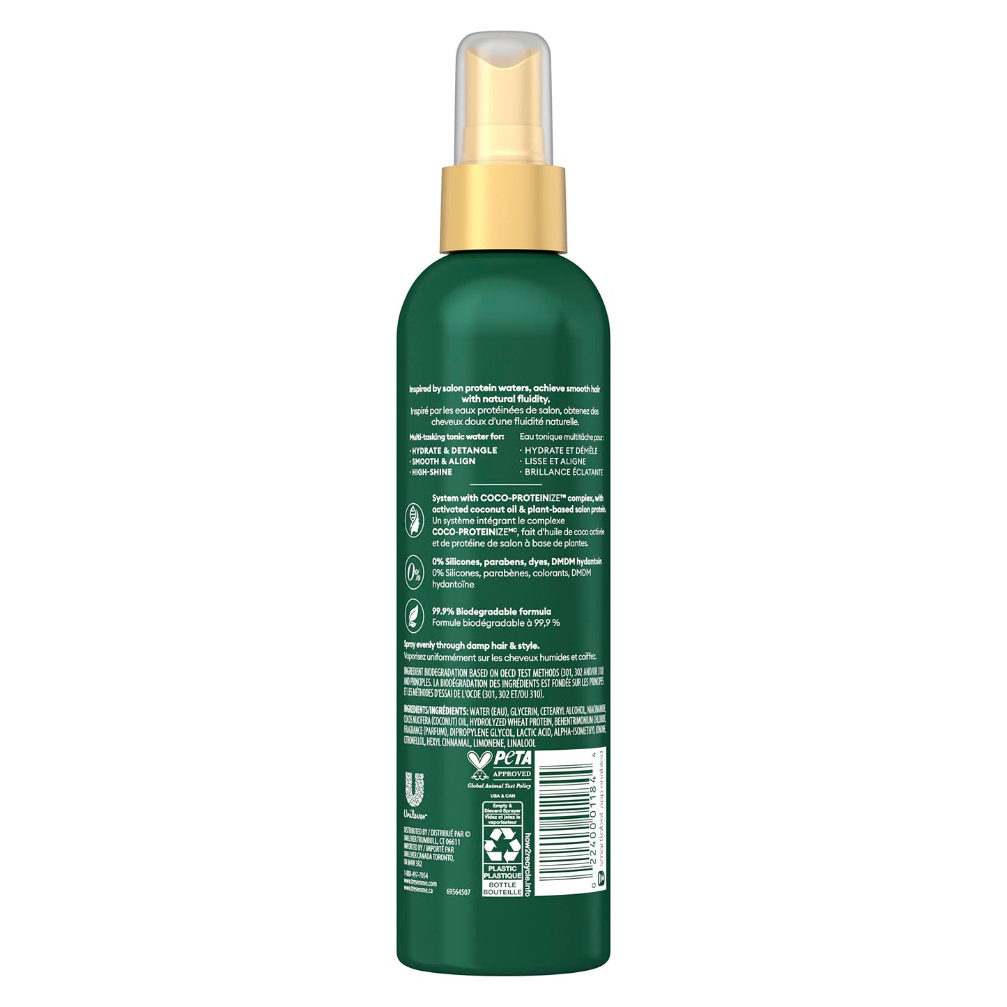TRESemme Pro Infusion Volume Tonic Hair Thickening Spray, 8 Oz - with Natural Coconut, Plant-Based Texturizing Spray, Biotin Products for Women, 2 Pack