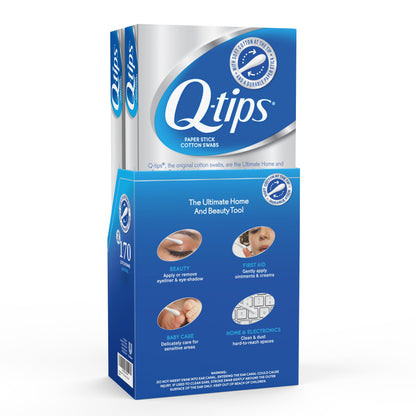 Q-tips Cotton Swabs 170 Count 2-Pack - Original Cotton Swabs with Soft Tips, Makeup Tools, Beauty, Personal Care & Household Essentials