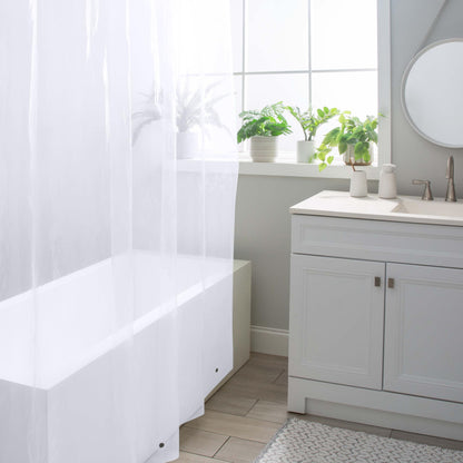 Bath Bliss PVC Heavy Weight Shower Curtain Liner | 4G | 70"x72" | Rust Resistant Copper Grommets | Magnetic Hem | Frost