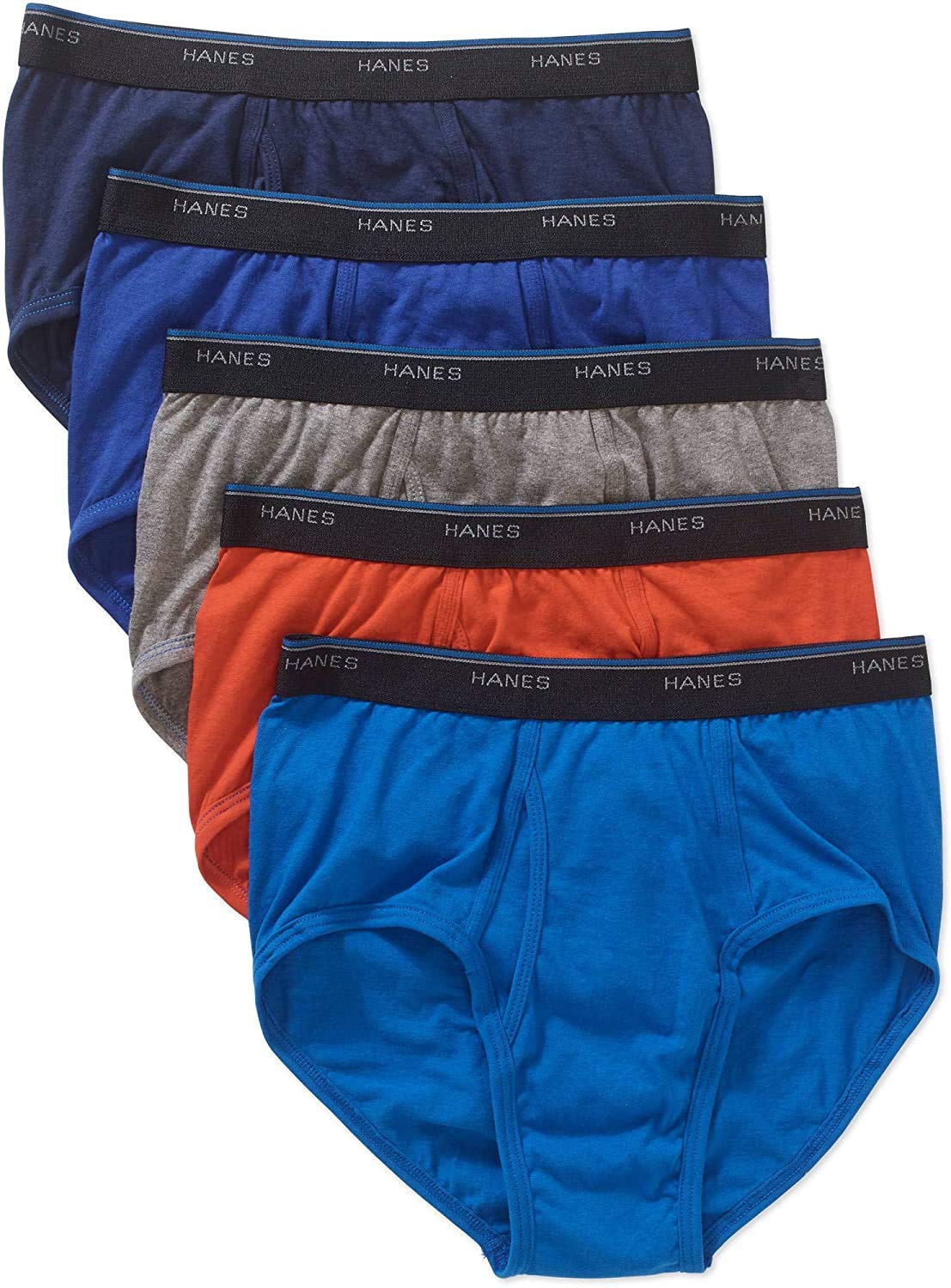 Hanes Men's Cotton Briefs Cool Dri Mid-Rise Sport Styling 5-Pack FreshIQ (Assorted- 5-Pack Briefs, 3XL)