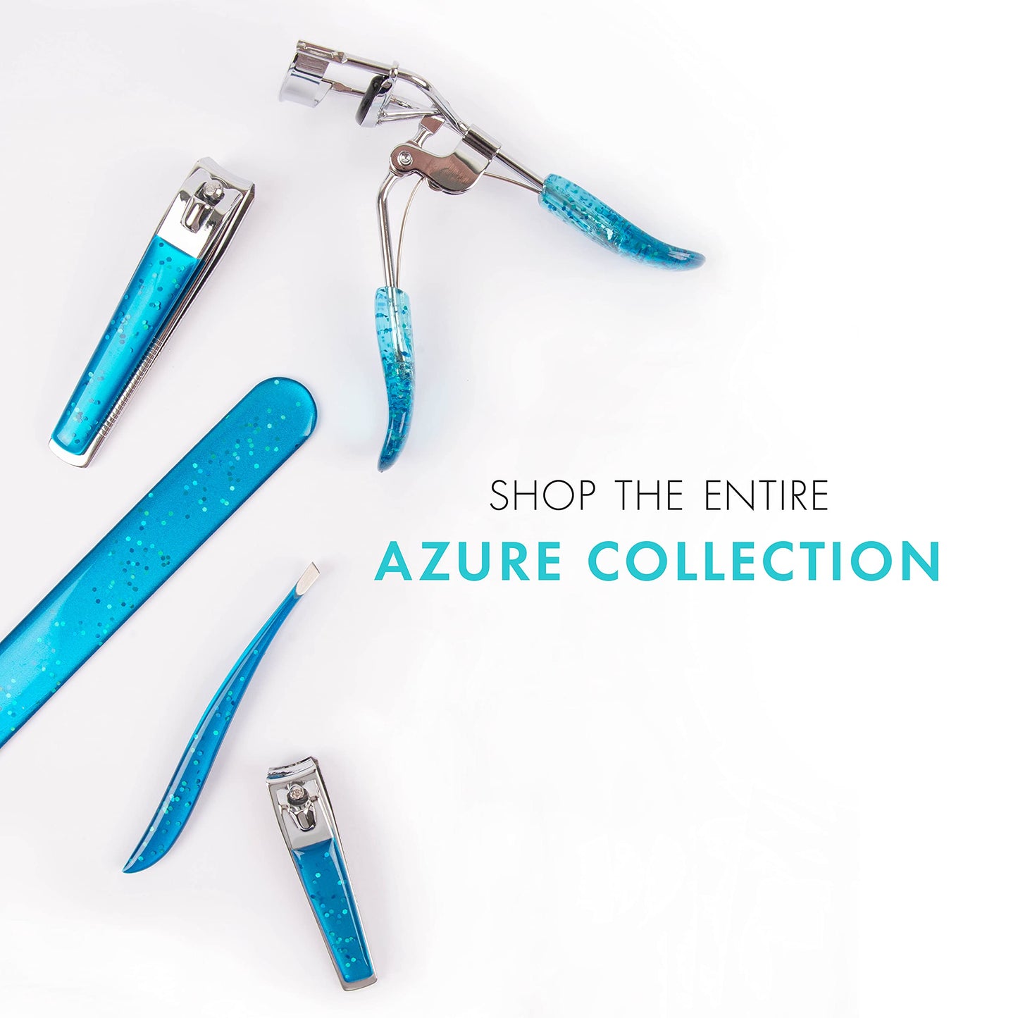 TRIM Azure Collection Slant Tip Tweezer - Precision-Ground Tips Grasp Even The Finest Hairs - Angled to Align with The Brow's Natural Arch - Calibrated Tension for More Control - Stainless Steel
