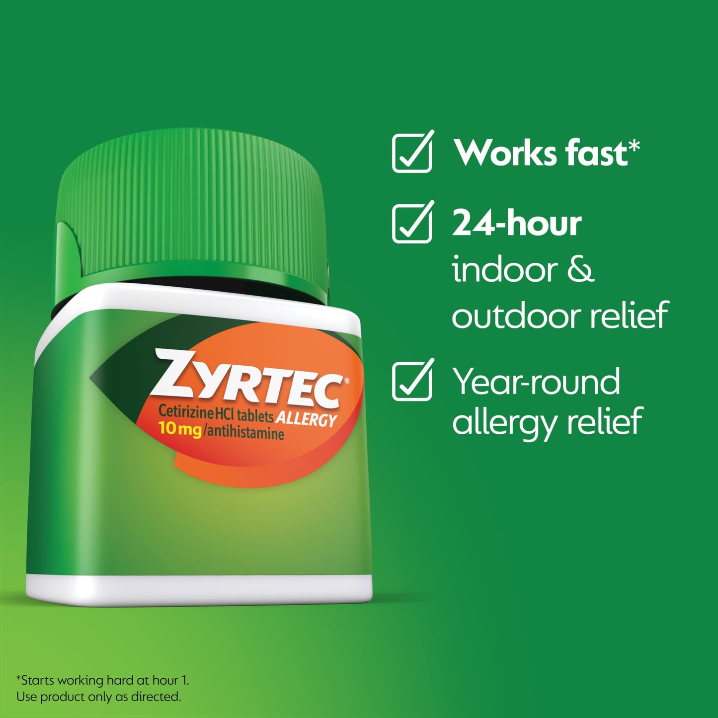 Zyrtec Allergy Tablets, 30 tabs 10 mg(Pack of 4)