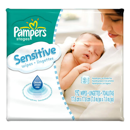 Pampers Sensitive Water Based Baby Wipes 5X Refill Packs, 64 Count (Pack of 5)