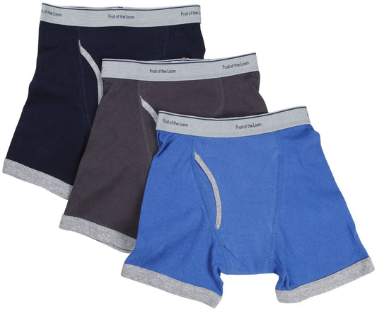 Fruit of the Loom Big Boys' Ringer Boxer Brief ,Multi,S (6-8)