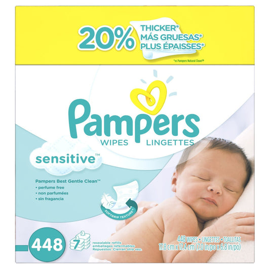 Pampers Baby Wipes Sensitive pXvHtF, 3Pack (448 Count)