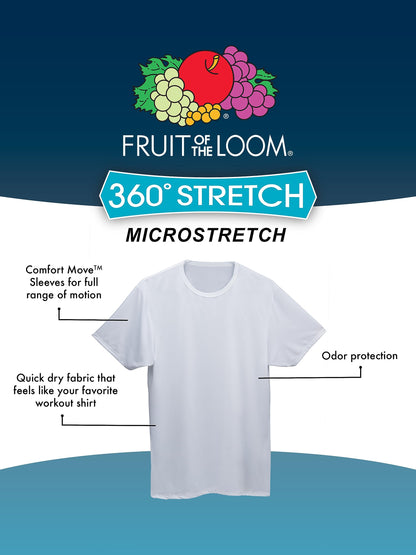 Fruit of the Loom Men's Cooling Undershirts, Quick Dry & Moisture Wicking, White