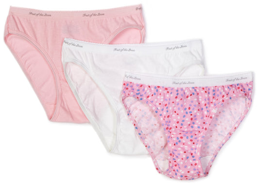 Fruit Of The Loom 3 Count Size 7 Womens Cotton Bikini Panty D20501 SZE 7 - Pack of 4