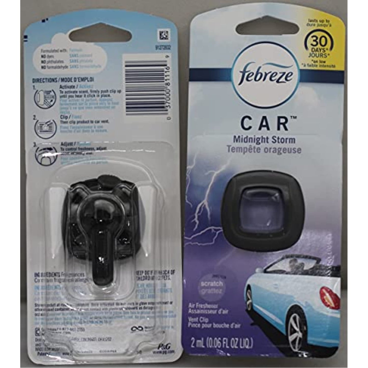 Febreze Car Air Fresheners, New Car Scent, Odor Eliminator for Strong Odors Car Vent Clips (2 Count)