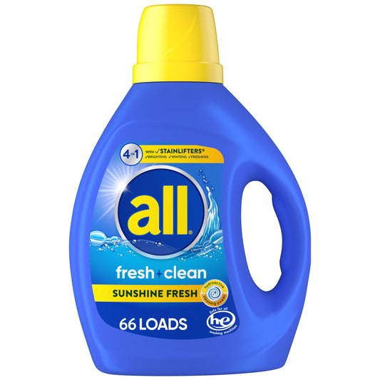 all Laundry Detergent Liquid, Odor Lifter, Tackles Tough Odors For Sporty Families, 88 Ounce, 49 Loads