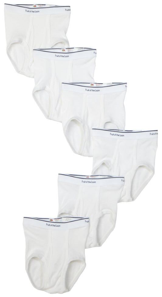 Fruit Of The Loom Big Boys' Boys Basic Brief 6-pack, White, Small