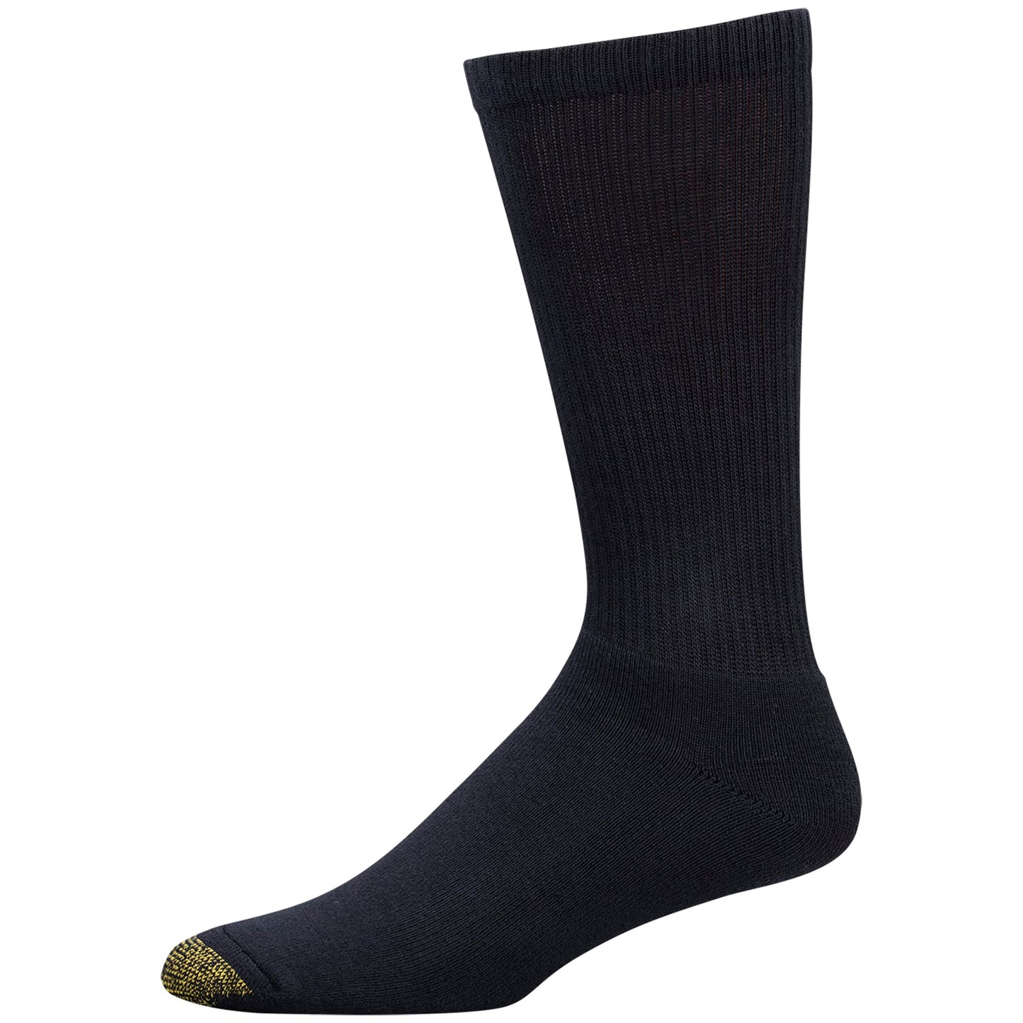 GOLDTOE Men's Uptown Crew Socks, 3-Pairs, Black, Large