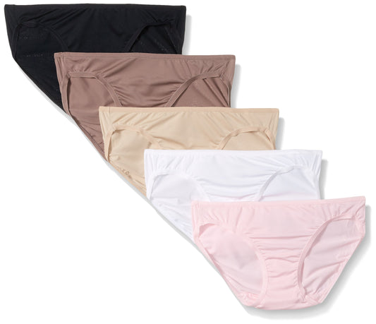 Fruit Of The Loom Women's 5 Pack Microfiber Bikini Panties, Assorted, 7