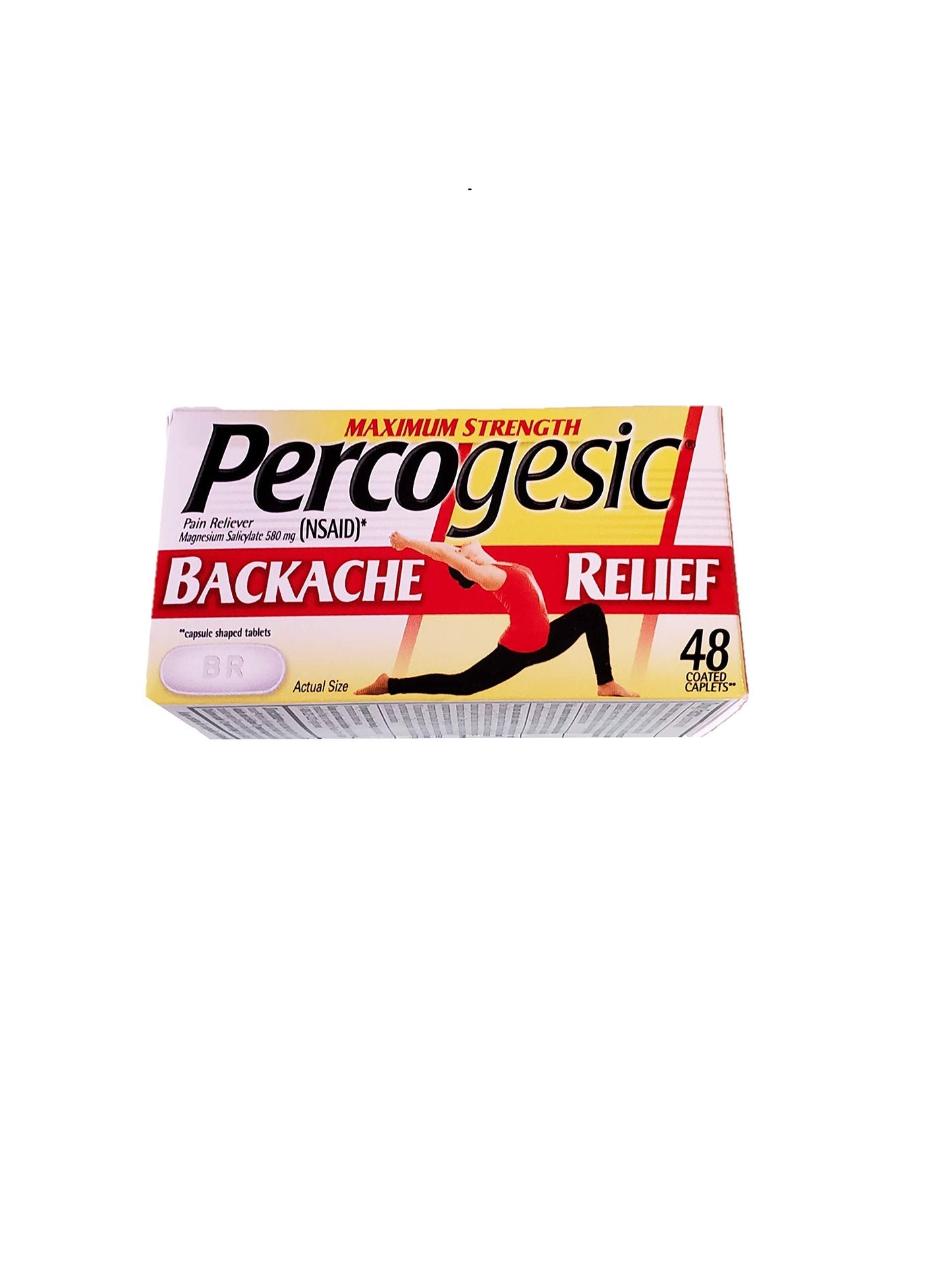 Percogesic Backache Relief Pain Reliever, Maximum Strength, 48 Tablets (3 Pack)