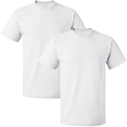 Fruit of the Loom Men's Lightweight Cotton Tees (Short & Long Sleeve), Crew-2 Pack-Heather Grey, XX-Large