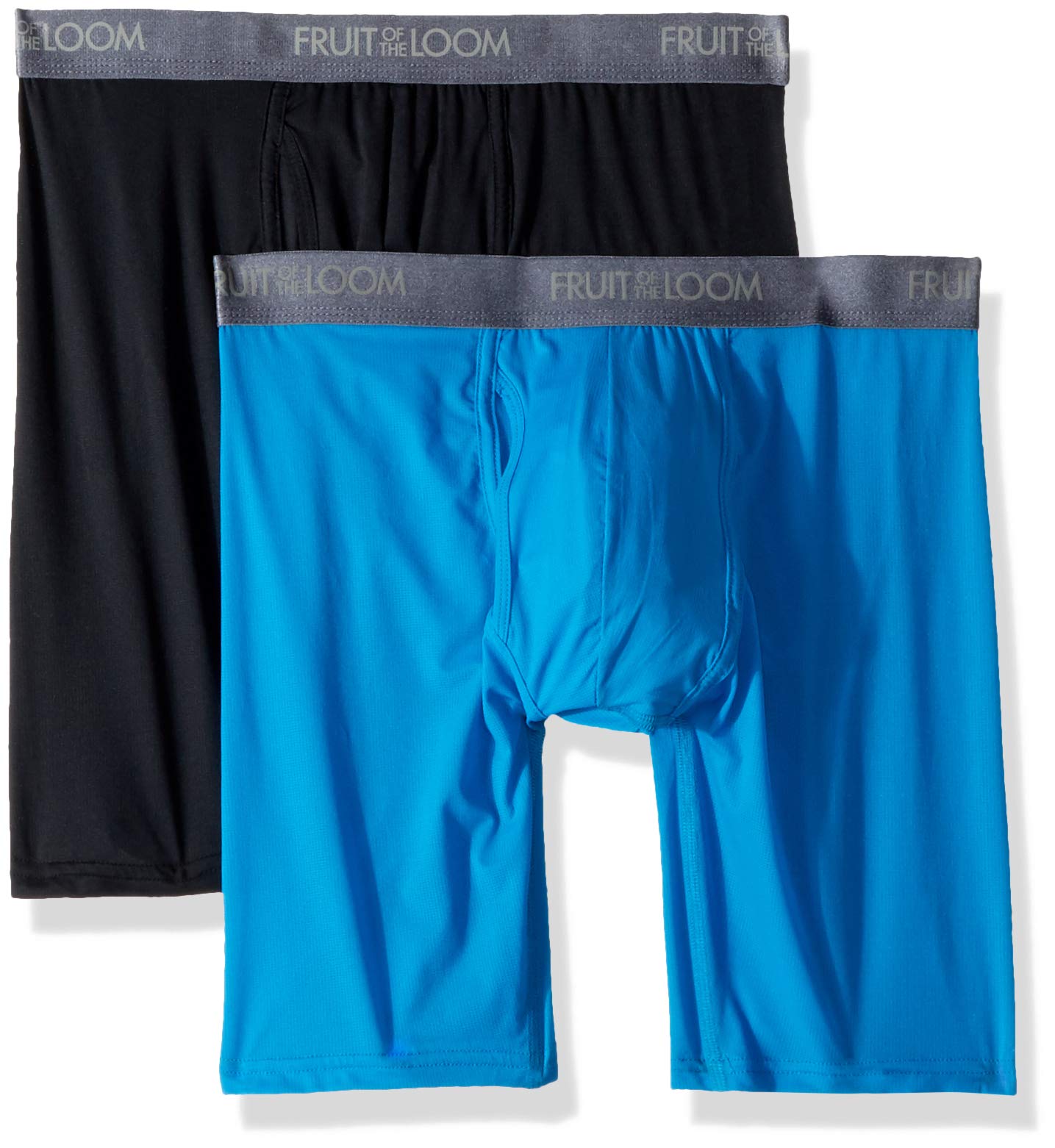 Fruit of the Loom Men's Premium Everlight Long Leg Boxer Brief, assorted, Small