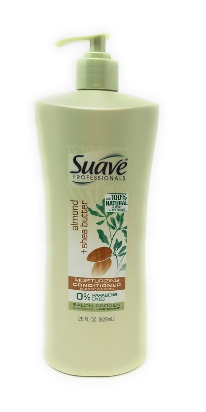 Suave Professionals Moisturizing Shampoo and Conditioner for Dry Hair Almond and Shea Butter Paraben-free and Dye-free 28 oz, 2 Count
