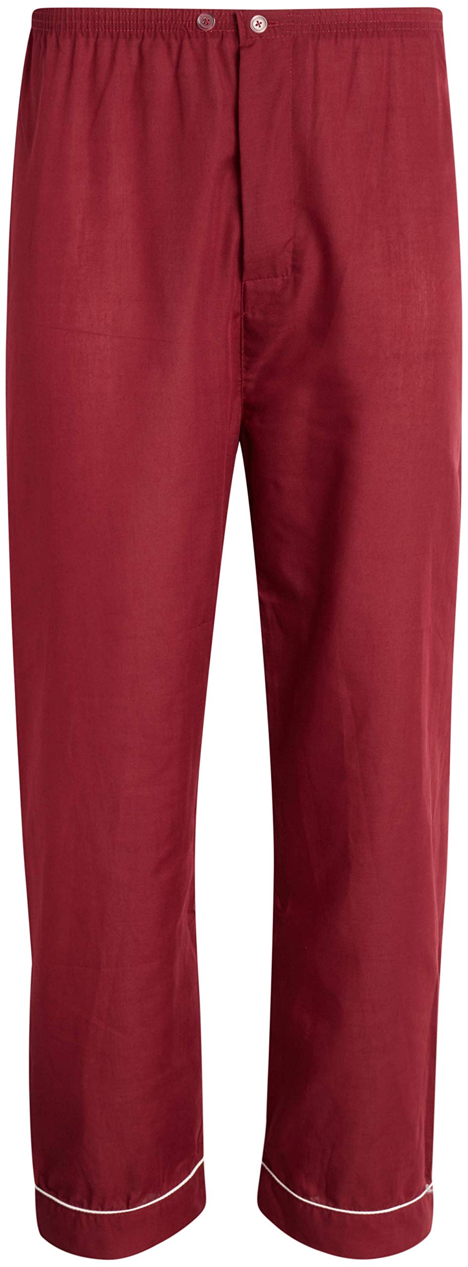 Ten West Apparel Men's 2-Piece Pajama Set with Short Sleeve Shirt and Long Pants, Size Small, Burgundy