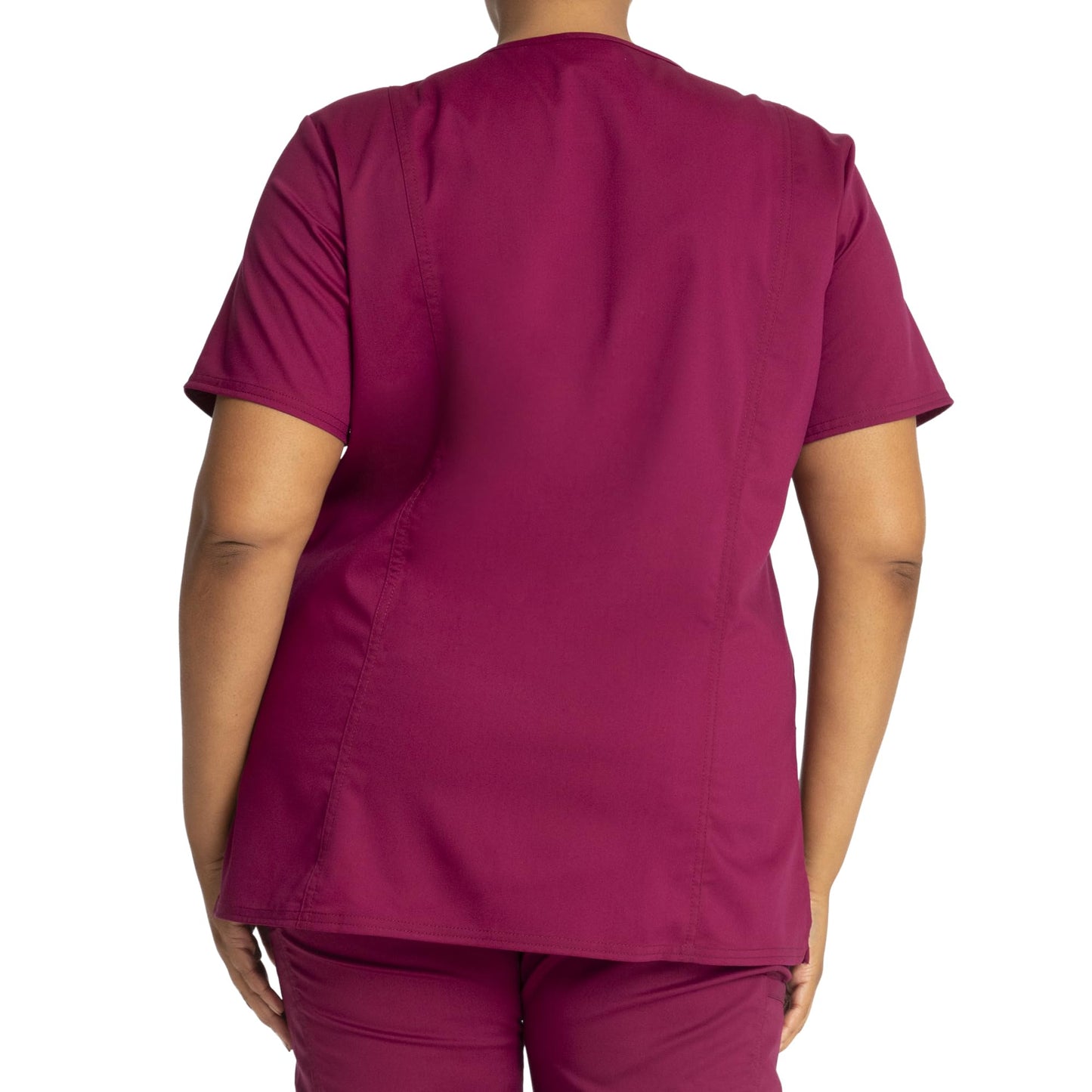 Cherokee Women's V-Neck Top, Wine, XX-Small