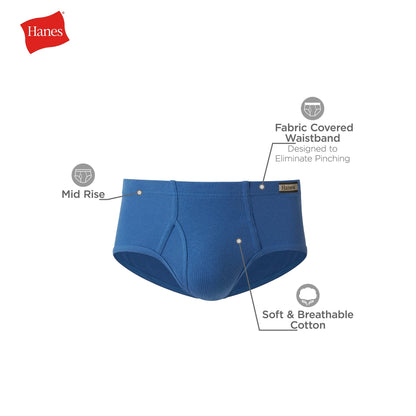 Hanes Classics Men's Underwear Briefs Pack, Mid-Rise Briefs, Stretch Cotton Brief Underwear, Classic Briefs, 6-Pack (Colors May Vary)