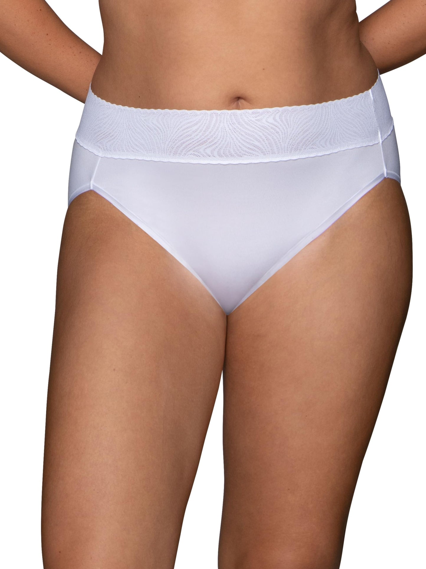 Vanity Fair Women's Effortless Panties for Everyday Wear, Buttery Soft Fabric & Lace, Hi Cut-3 Pack-Black