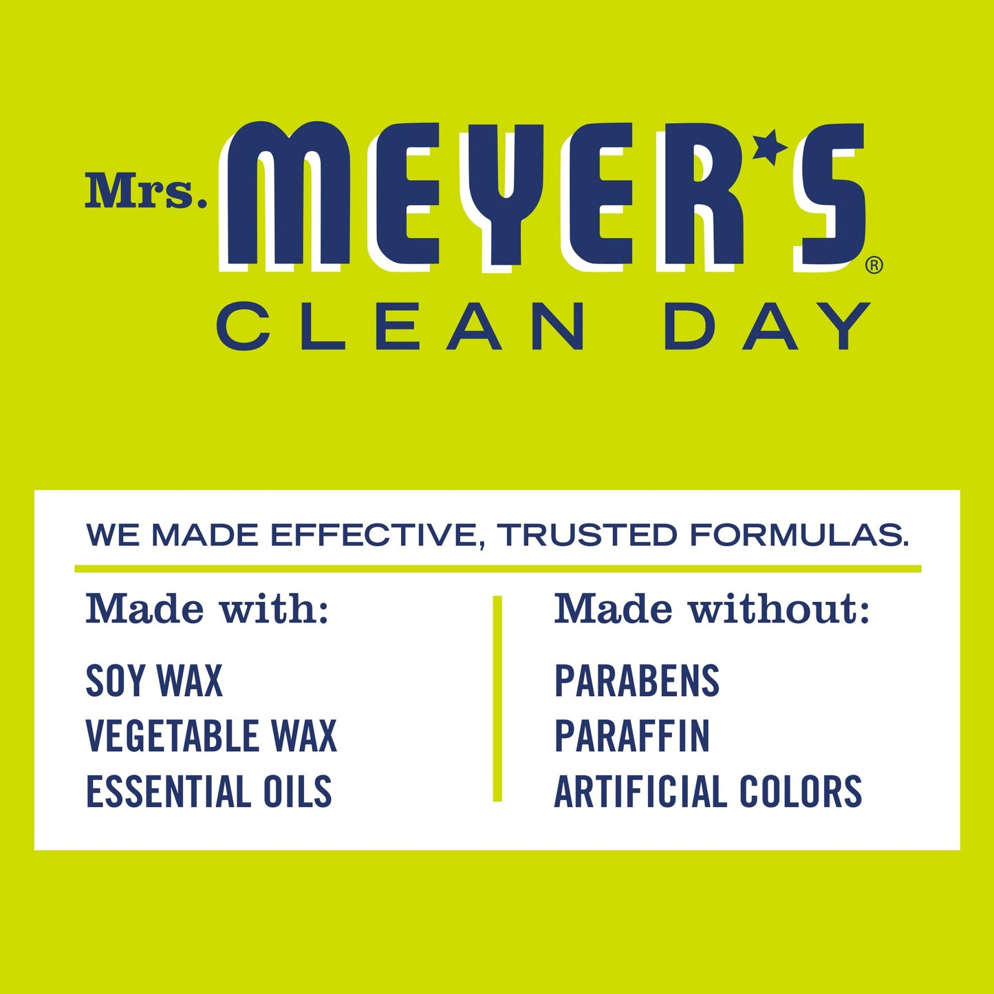 MRS. MEYER'S CLEAN DAY Scented Soy Aromatherapy Candle, 25 Hour Burn Time, Made with Soy Wax and Essential Oils, Lemon Verbena, 4.9 oz