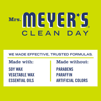 MRS. MEYER'S CLEAN DAY Scented Soy Aromatherapy Candle, 25 Hour Burn Time, Made with Soy Wax and Essential Oils, Lemon Verbena, 4.9 oz