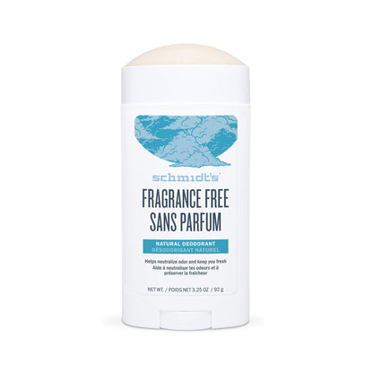 Schmidt's Aluminum Free Natural Deodorant for Women and Men, Fragrance Free 24 Hour Odor Protection, Certified Cruelty Free, Vegan Deodorant, 3.25 oz