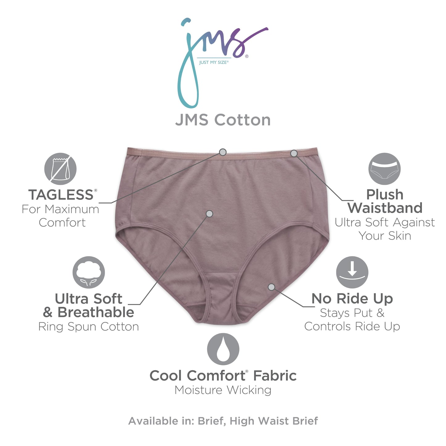 Hanes Women's Plus Size Cool Comfort Cotton Brief 6-Pack, White, 9