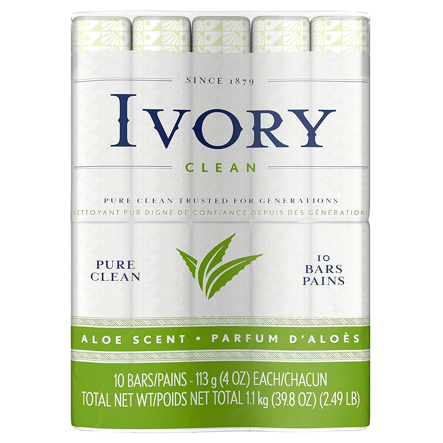 Ivory Bar Soap Aloe Scent, 3.17 Ounce (Pack of 10)
