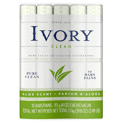 Ivory Bar Soap Aloe Scent, 3.17 Ounce (Pack of 10)