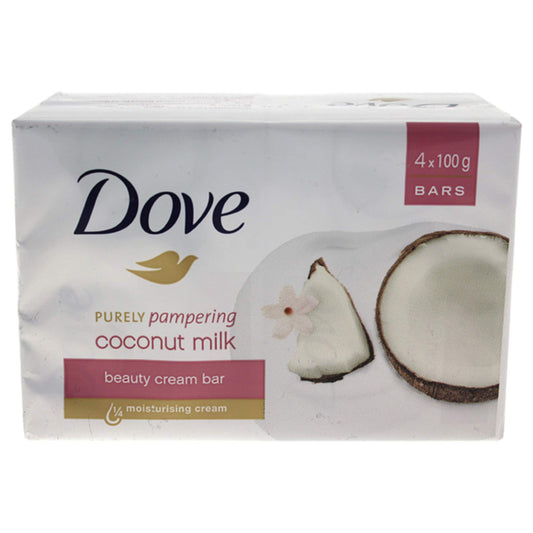 Dove Purely Pampering Beauty Bar More Moisturizing Than Traditional Bar Soaps Coconut Milk Made With 1/4 Moisturizing Cream 3.75 oz 8 Bars