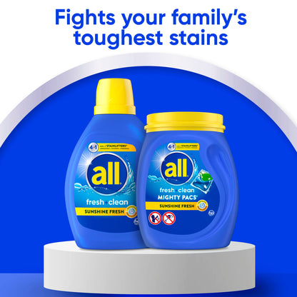 all Laundry Detergent Liquid, Odor Lifter, Tackles Tough Odors For Sporty Families, 88 Ounce, 49 Loads