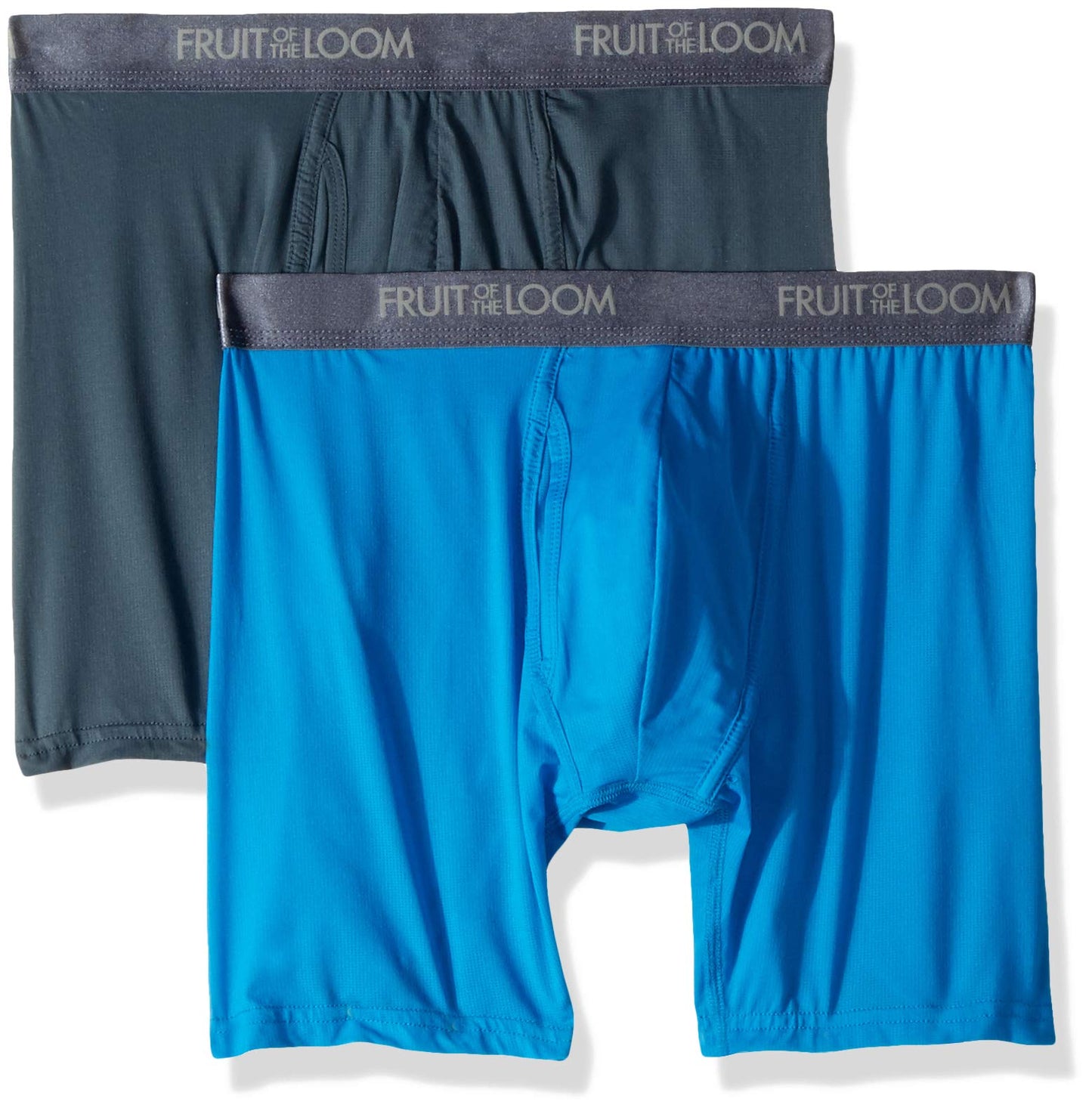 Fruit of the Loom Men's Premium Everlight Boxer Brief, black/gray, Large
