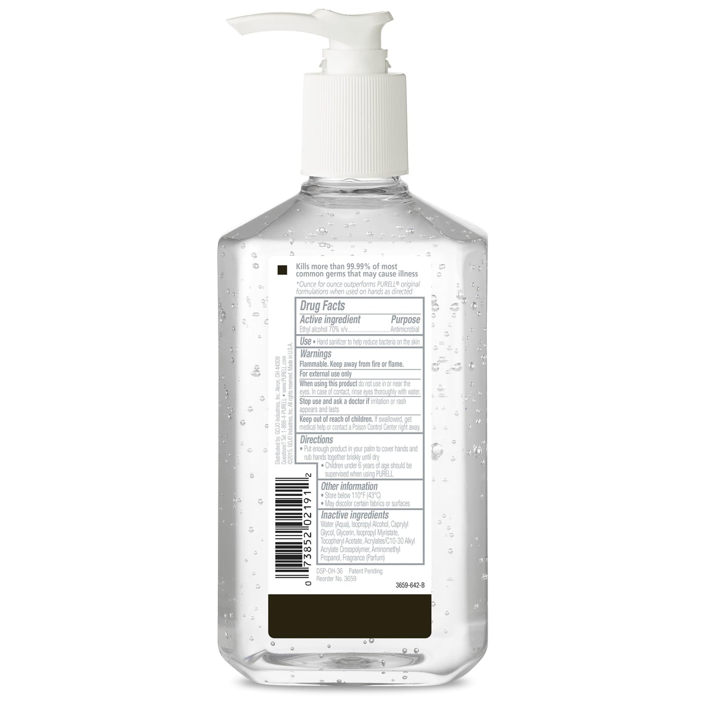 PURELL® Advanced Hand Sanitizer Refreshing Gel, Clean Scent, 12 fl oz Pump Bottle