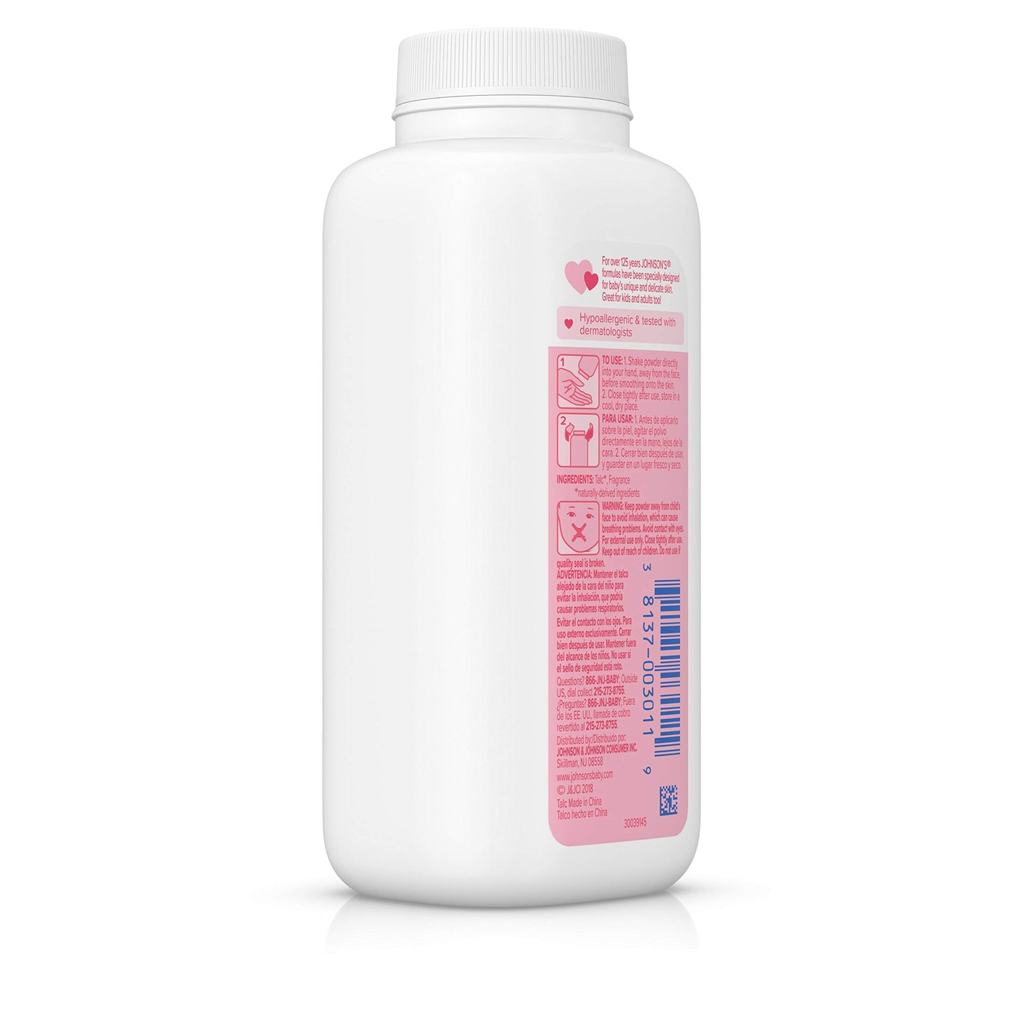 Johnson's Baby Powder, Hypoallergenic and Paraben Free, 4 oz